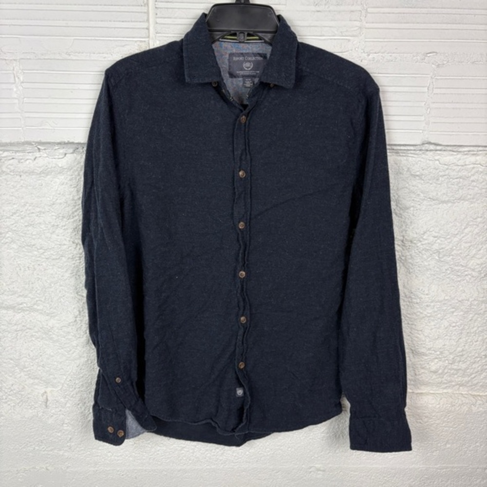 Report Collection navy cotton Casual Button Down Shirt size medium